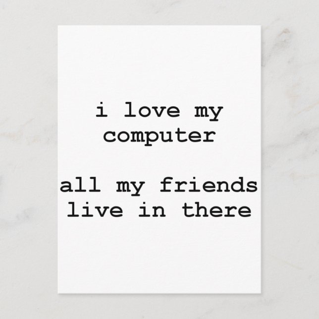 i love my computer postcard (Front)