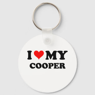 I Love My Cooper Keychain