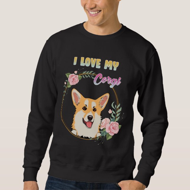 I Love My Corgi Active Sweatshirt (Front)