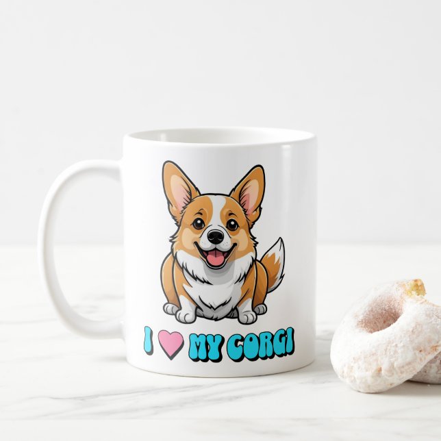 I Love My Corgi Coffee Mug (With Donut)