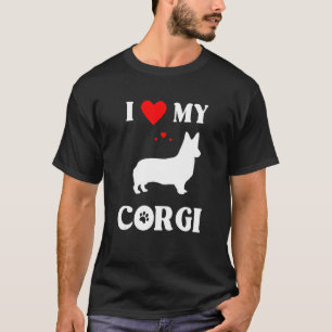 I Love My Corgi Cute Dog  Design T-Shirt