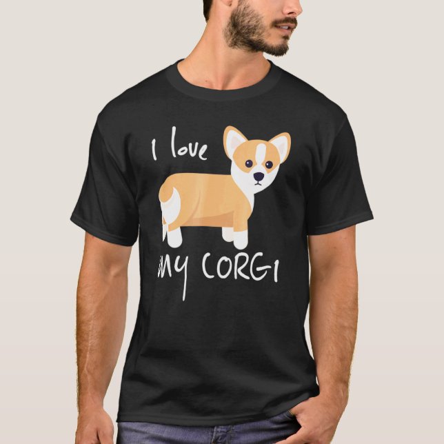 I Love My Corgi Dog Corgis Tee (Front)