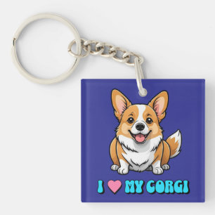 I Love My Corgi Keychain