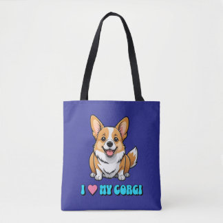 I Love My Corgi Tote Bag