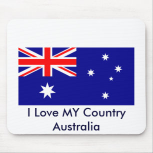 I Love MY Country Australia Flag Template Mouse Pad