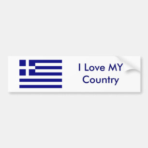 I Love MY Country Greece Flag The MUSEUM Zazzle Bumper Sticker
