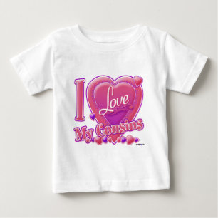 I Love My Cousins pink/purple - heart Baby T-Shirt