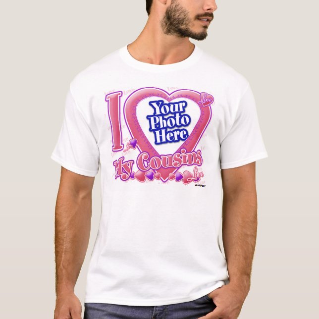 I Love My Cousins pink/purple - photo T-Shirt (Front)