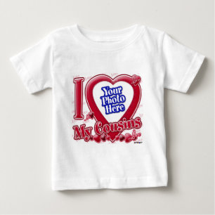 I Love My Cousins red heart - photo Baby T-Shirt