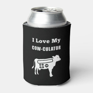 I Love My Cow-culator Funny Math Calculator Pun Can Cooler