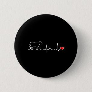 I Love My Cow Valve Ekg Heartbeat Heart Patient 2 Inch Round Button