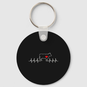 I Love My Cow Valve Ekg Heartbeat Heart Patient Keychain