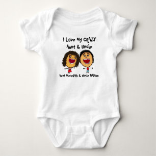 I Love My Crazy Aunt and Uncle Cartoon Baby Bodysuit