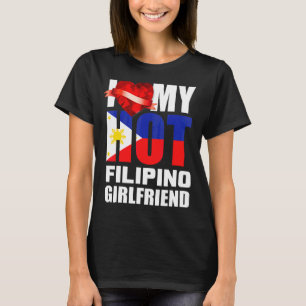 I Love My Crazy Filipino Girlfriend Crystal Heart T-Shirt