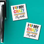 I love my crazy girlfriend any name rainbow lgbtq  magnet<br><div class="desc">Celebrate love with this customizable LGBTQ Pride Magnet! Adorned in vibrant rainbow-coloured fonts, the caption "I love my crazy girlfriend" radiates positivity. Personalize it by adding your girlfriend's name, making this magnet a unique and cherished keepsake. Spread love, joy, and pride with this perfect accessory. Ideal for gifts, celebrations, and...</div>