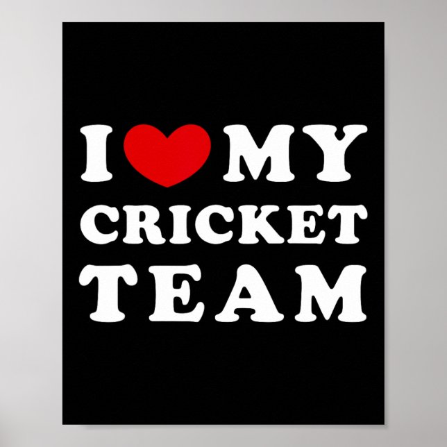 I Love My Cricket Team  Poster (Front)