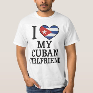 I Love My Cuban Girlfriend Cute Cuba Flag Heart T-Shirt