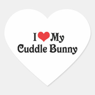 I Love My Cuddle Bunny Heart Sticker