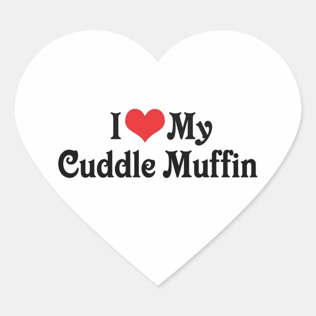 I Love My Cuddle Muffin Heart Sticker (Front)