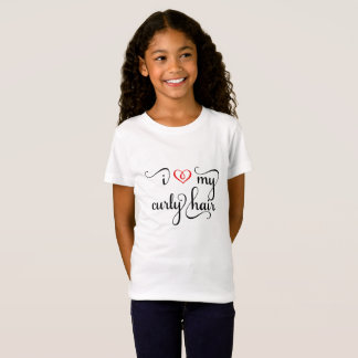 I Love My Curly Hair Kids T-shirt w/ Black Text