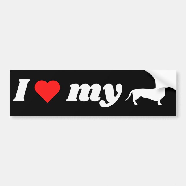 I Love my Dachshund  Bumper Sticker (Front)