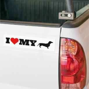 I Love My Dachshund Bumper Sticker