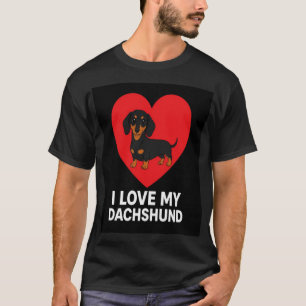 I Love My Dachshund Cute Wiener Dog Lover Gift T-Shirt