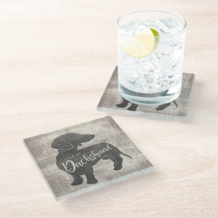 I love my Dachshund Doxie Teckel Wiener Glass Coaster