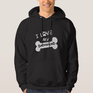 I Love My Dachshund For Dog Lovers Paw Print Dachs Hoodie