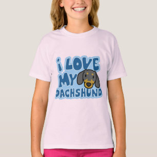 I Love My Dachshund Girl's Ringer TShirt