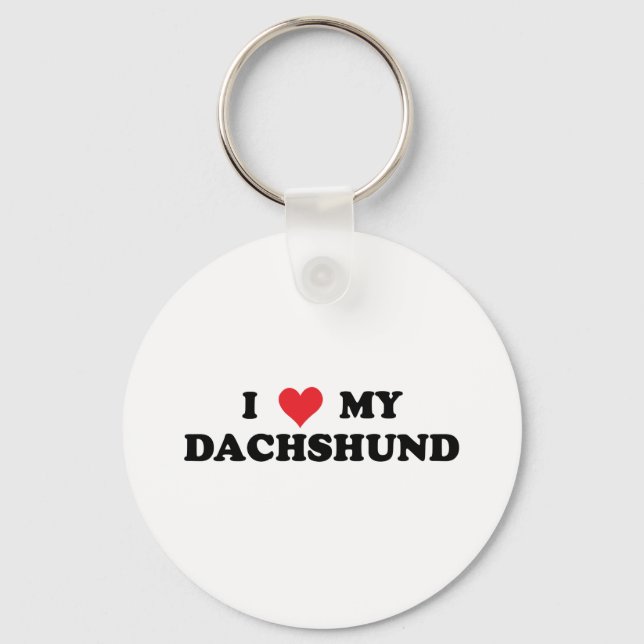 I Love My Dachshund Keychain (Front)
