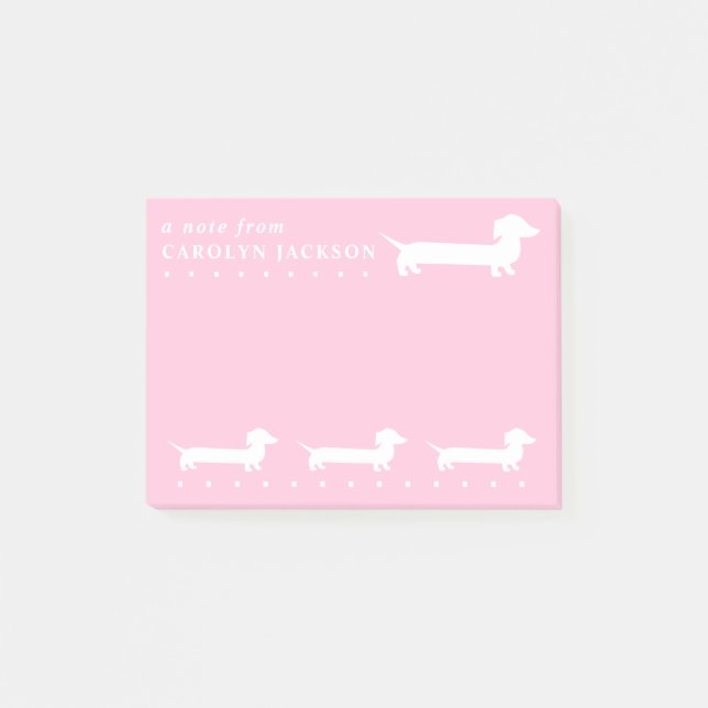 I Love My Dachshund Pretty Pink Post-it Notes (Front)