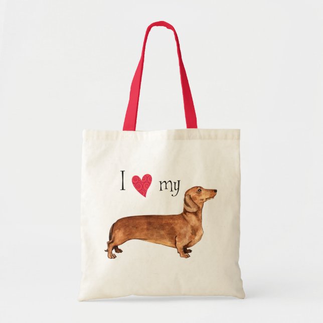 I Love my Dachshund Tote Bag (Front)