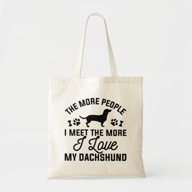 I Love My Dachshund Tote Bag (Front)
