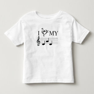 I Love My Dad Music Notes Heart Treble Clef Funny Toddler T-shirt