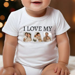 I Love My Dad Photo Collage Baby Bodysuit<br><div class="desc">Cute,  I love my dad photo collage shirt for a son or daughter.  Personalize it by adding your own photographs.  Great for Father's day.</div>