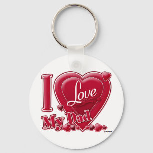 I Love My Dad red - heart Keychain