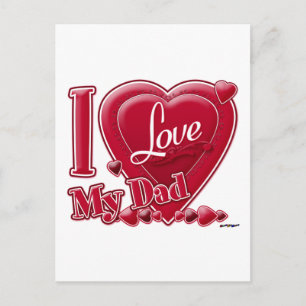 I Love My Dad red - heart Postcard