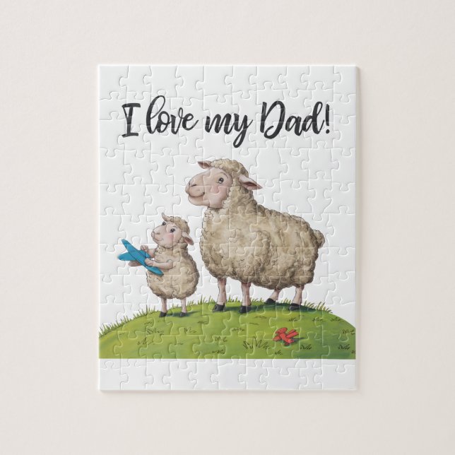 I Love My Dad Sheep Jigsaw Puzzle (Vertical)