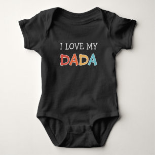 I Love my Dada Retro Cute  Baby Bodysuit