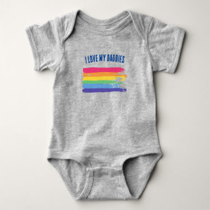 I love my Daddies Rainbow Gay Dads Baby Bodysuit