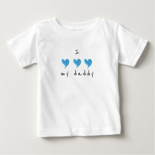I Love My Daddy Blue Heart Baby T-Shirt