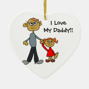I Love My Daddy Christmas Heart Ornament