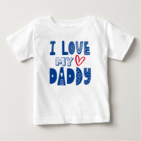 I Love My Daddy Heart Blue Typography
