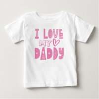 I Love My Daddy Heart Pink Typography