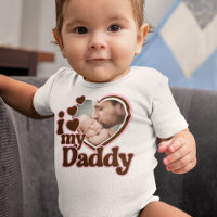 I Love My Daddy Pink Brown Photo