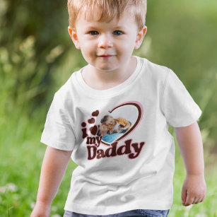 I Love My Daddy Pink Brown Photo  Maternity T-Shirt