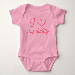 I Love My Daddy Thin Cursive Typography Baby Bodysuit