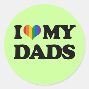 I love my dads classic round sticker