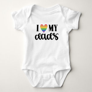 I Love My Dads Rainbow Heart Baby Bodysuit